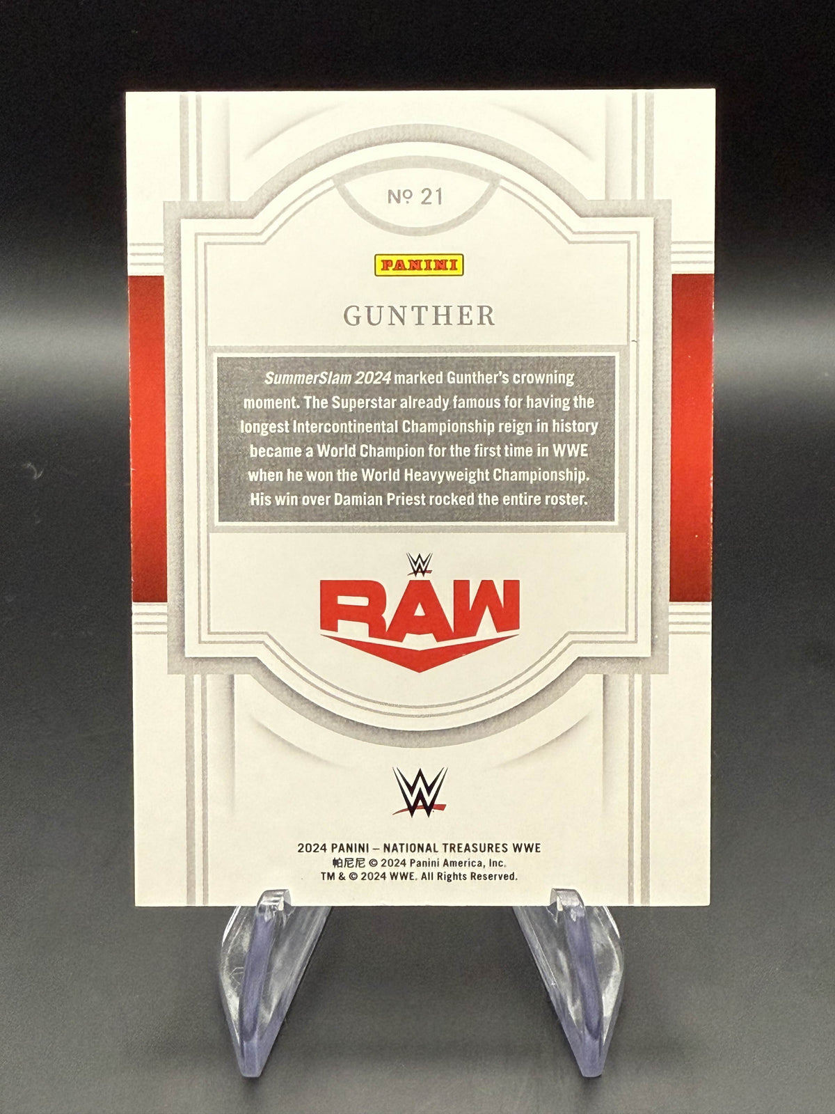 Gunther 2024 WWE Panini National Treasures Holo Silver /25