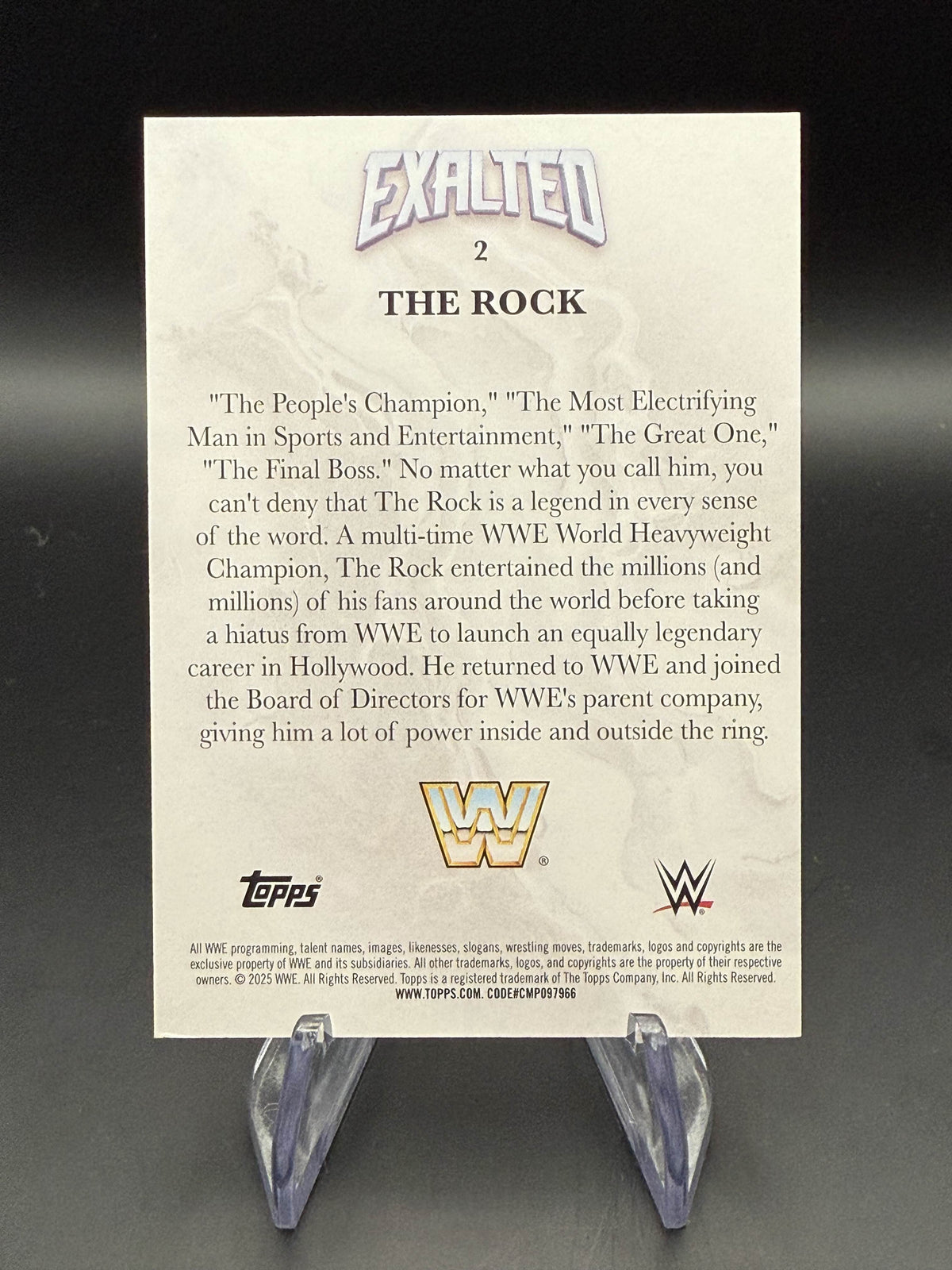The Rock 2025 WWE Topps Exalted Aqua /99
