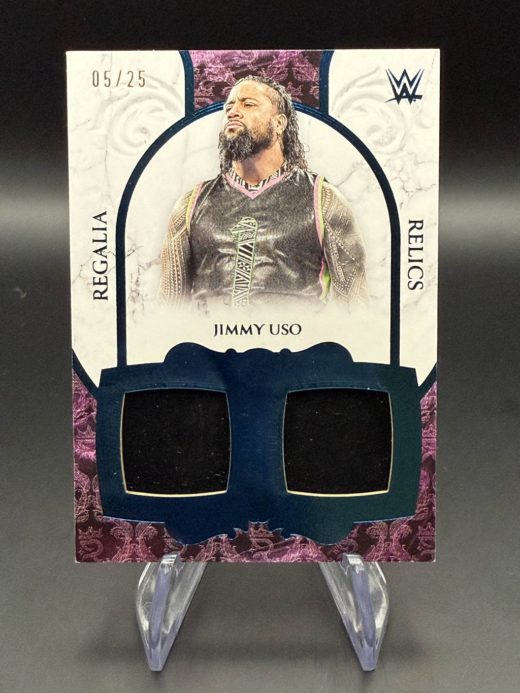 Jimmy Uso 2025 WWE Topps Royalty Regalia Relic Blue /25
