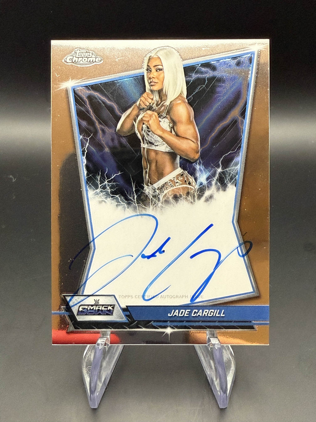 Jade Cargill 2026 WWE Topps Chrome Blue Brand Autograph