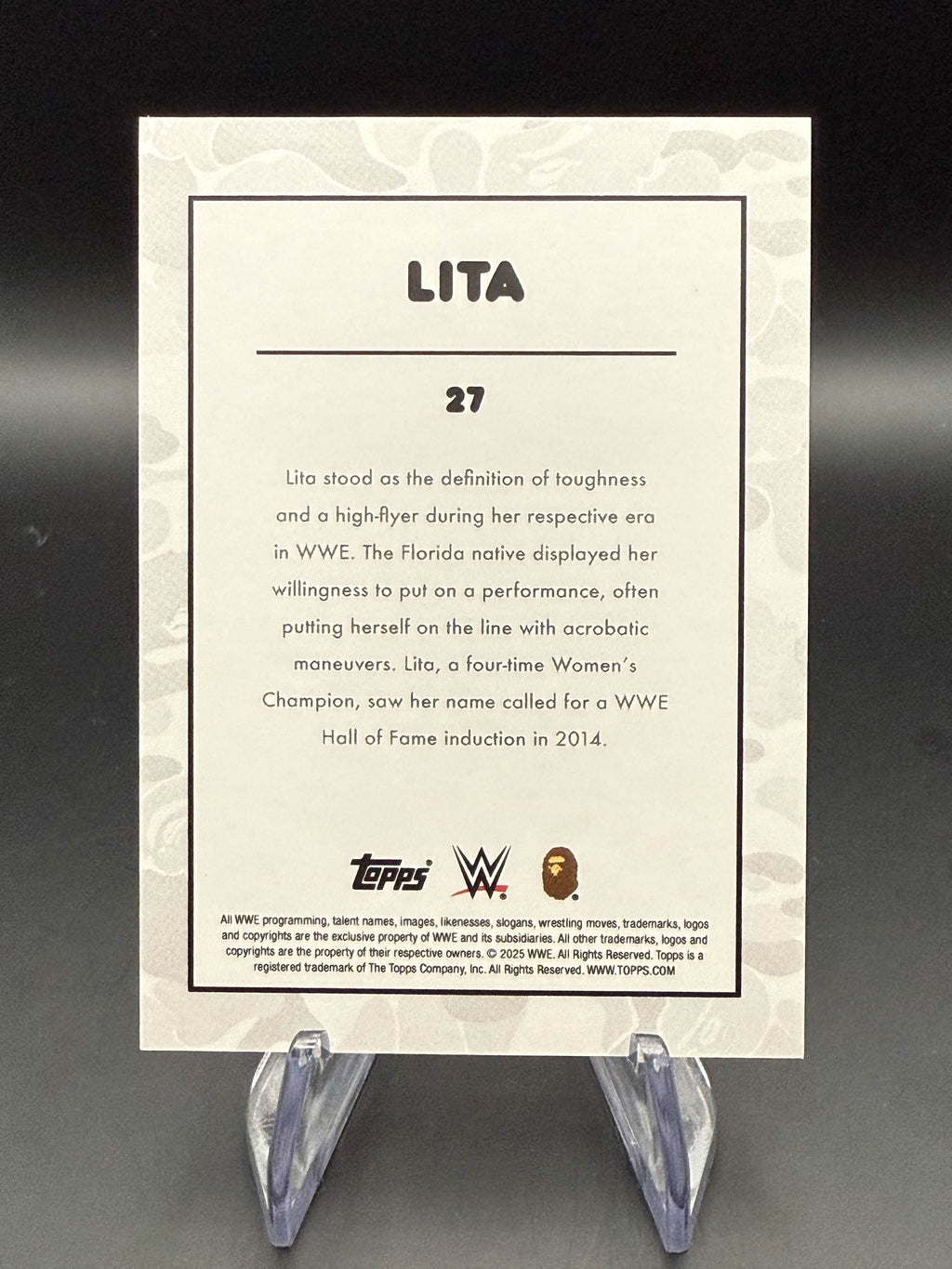 Lita 2025 Topps WWE x BAPE White Camo
