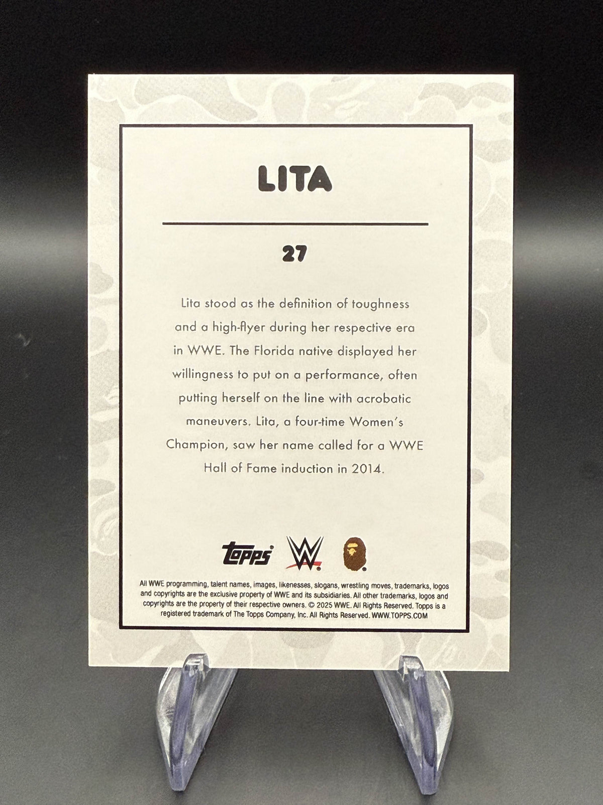 Lita 2025 Topps WWE x BAPE White Camo