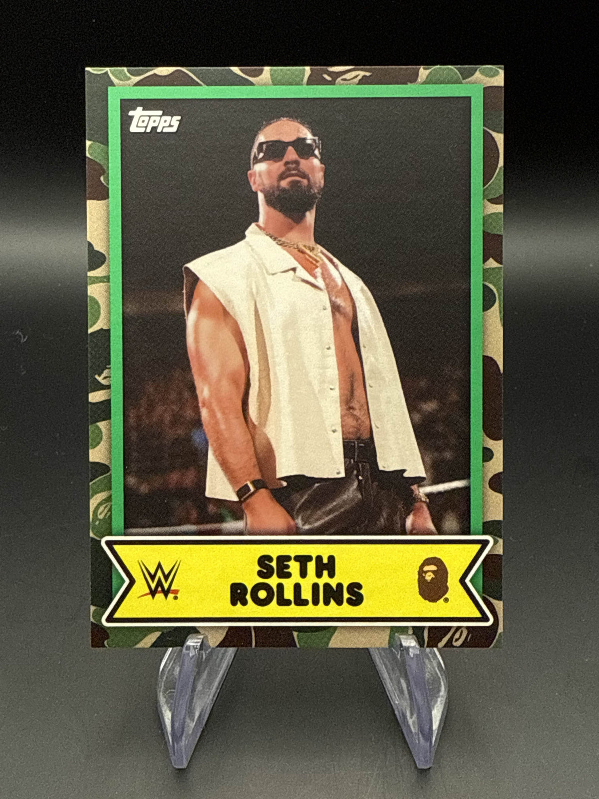 Seth Rollins 2025 Topps WWE x BAPE Green Camo