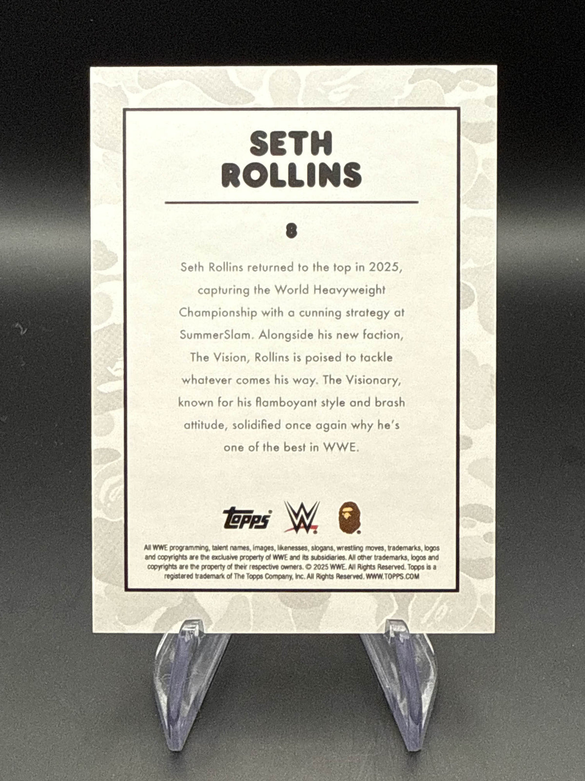 Seth Rollins 2025 Topps WWE x BAPE Green Camo
