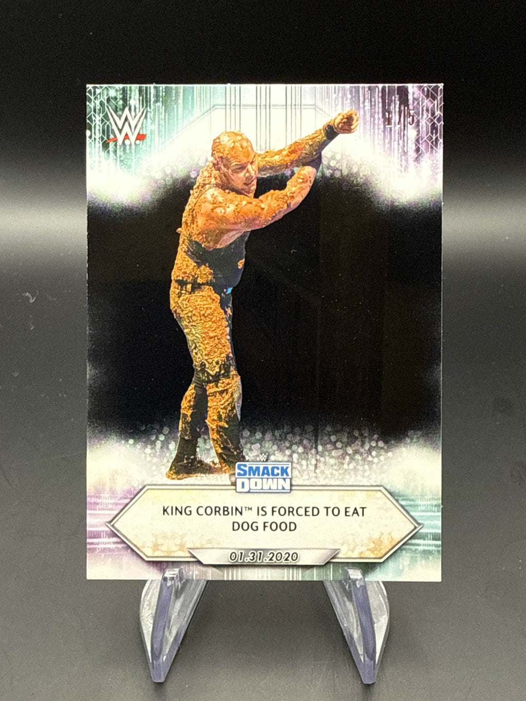 2021 WWE Topps King Corbin Is Forced To Eat Dog Food Black Parallel /5