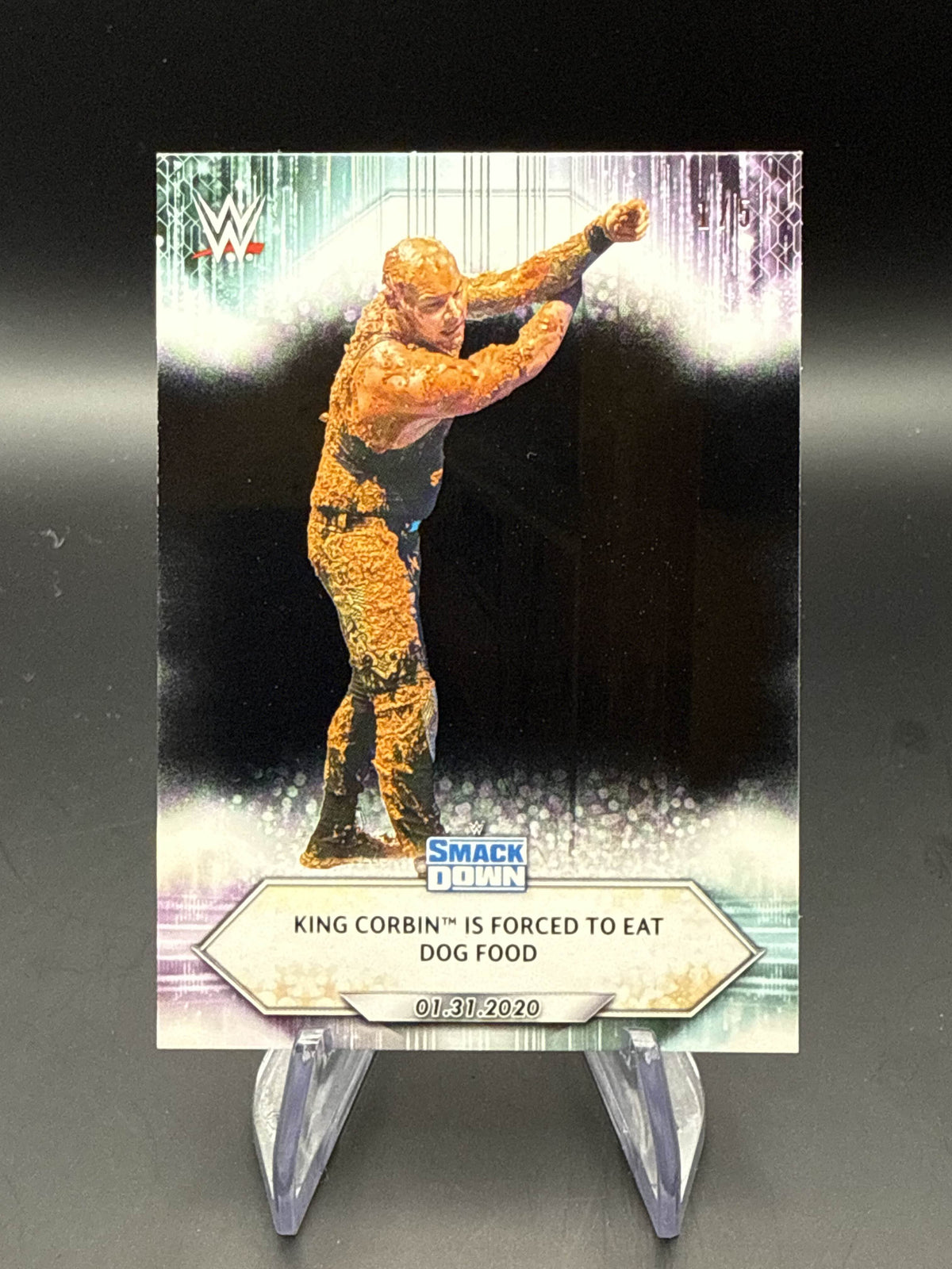 2021 WWE Topps King Corbin Is Forced To Eat Dog Food Black Parallel /5