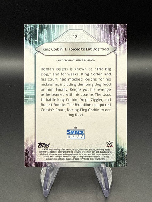 2021 WWE Topps King Corbin Is Forced To Eat Dog Food Black Parallel /5