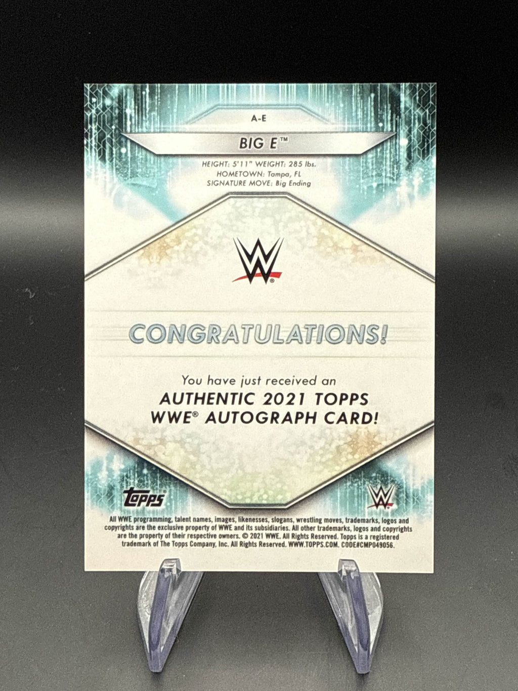 Big E 2021 WWE Topps Green Autograph /99