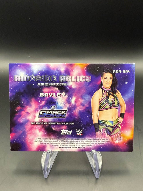 Bayley 2025 WWE Topps Universe Ringside Relics Orange Warp /25