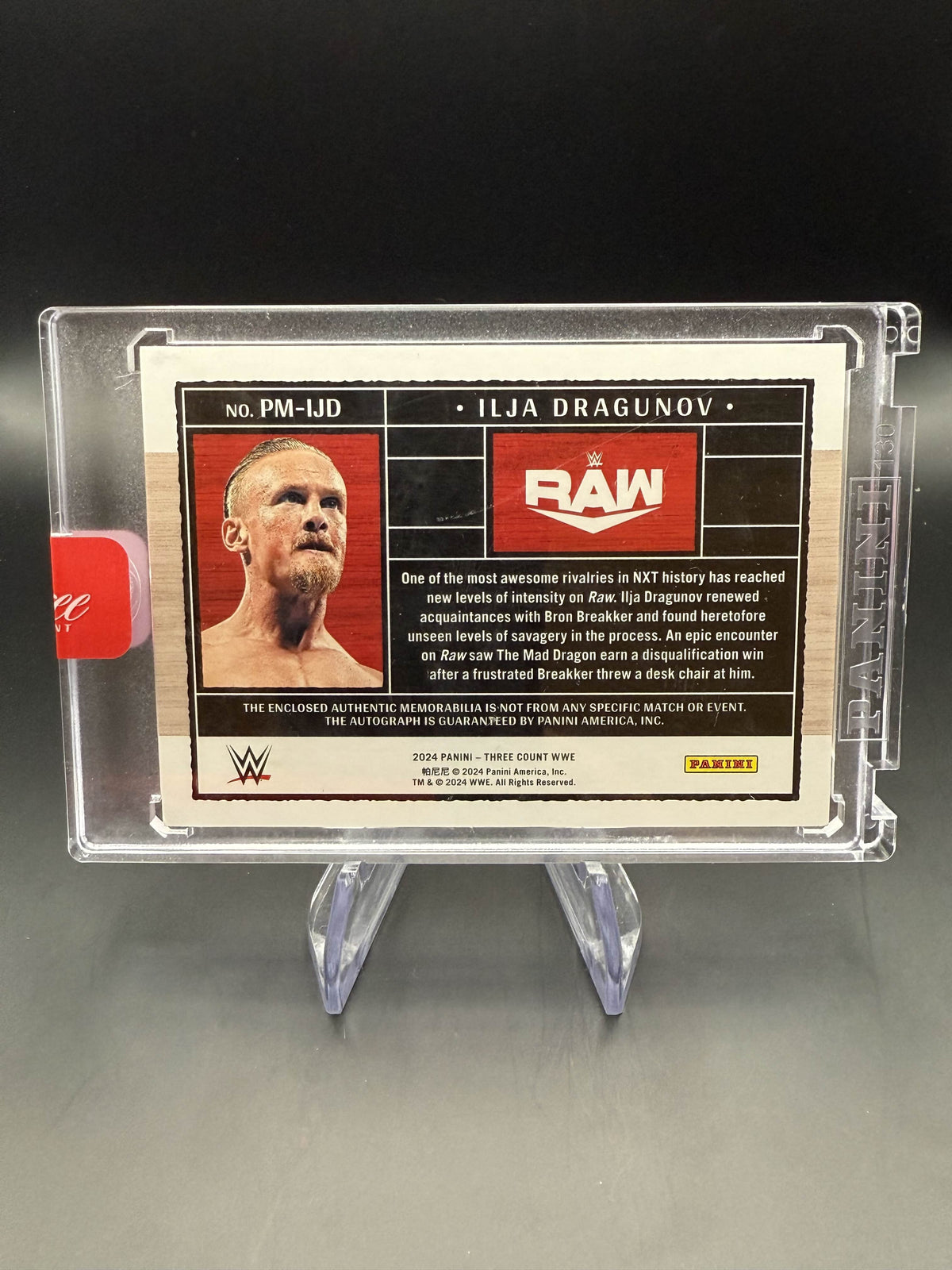 Ilja Dragunov 2024 WWE Panini Three Count Memorabilia Blue Autograph /49