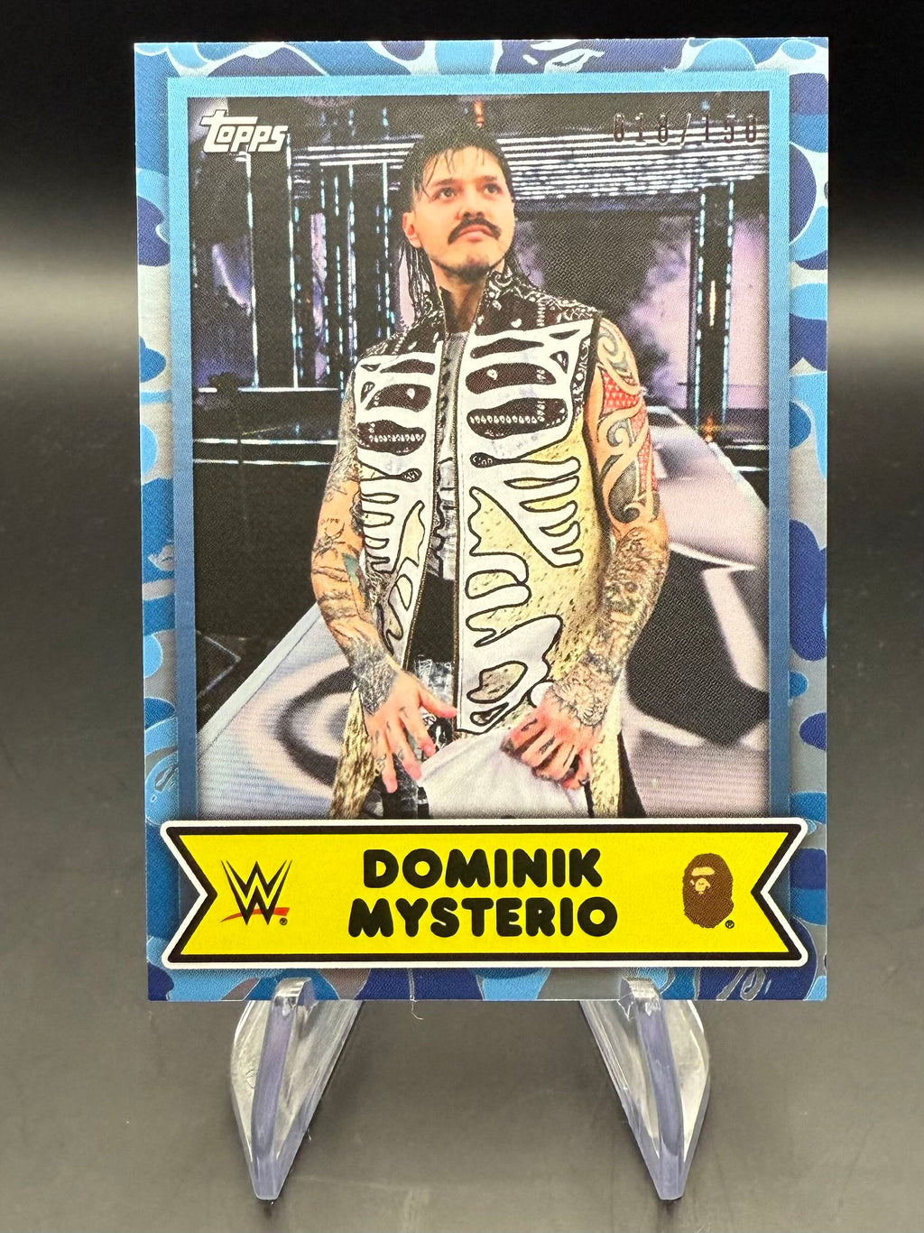 Dominik Mysterio 2025 Topps WWE x BAPE Blue Camo /150