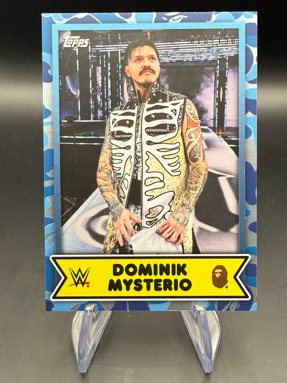 Dominik Mysterio 2025 Topps WWE x BAPE Blue Camo /150
