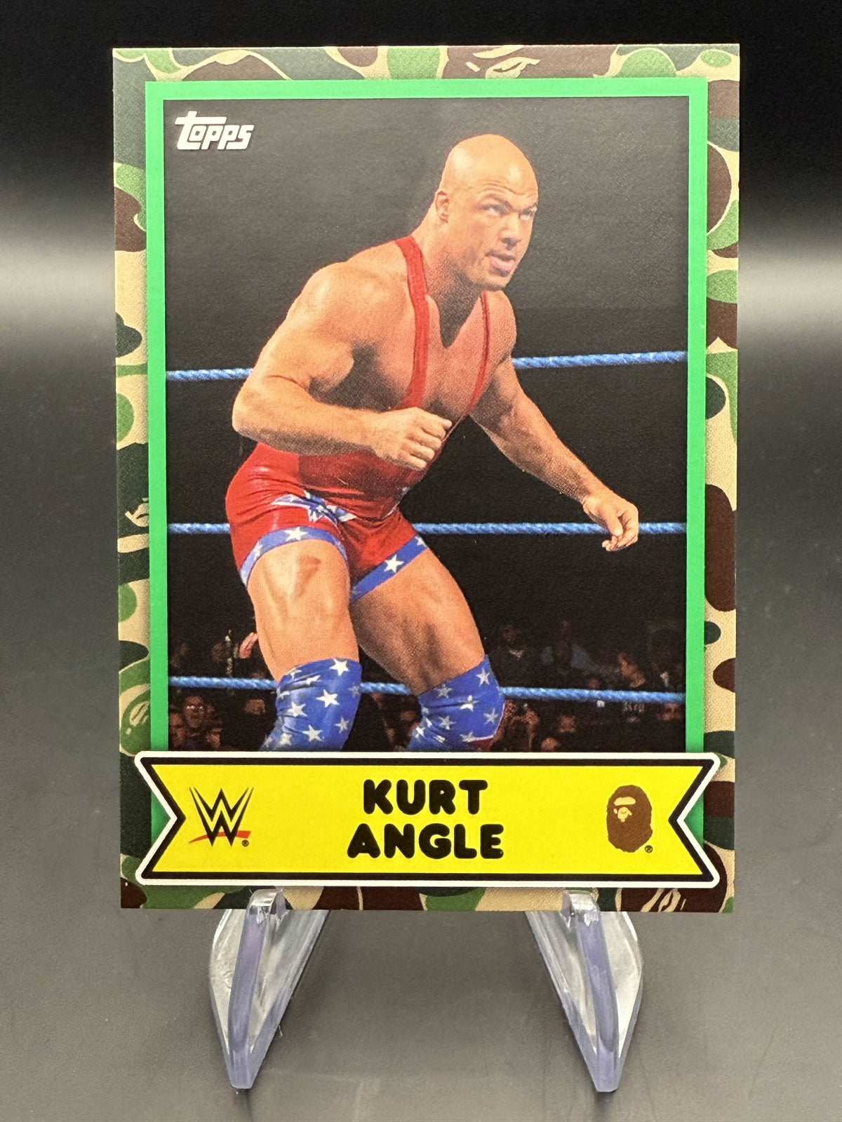 Kurt Angle 2025 Topps WWE x BAPE Green Camo