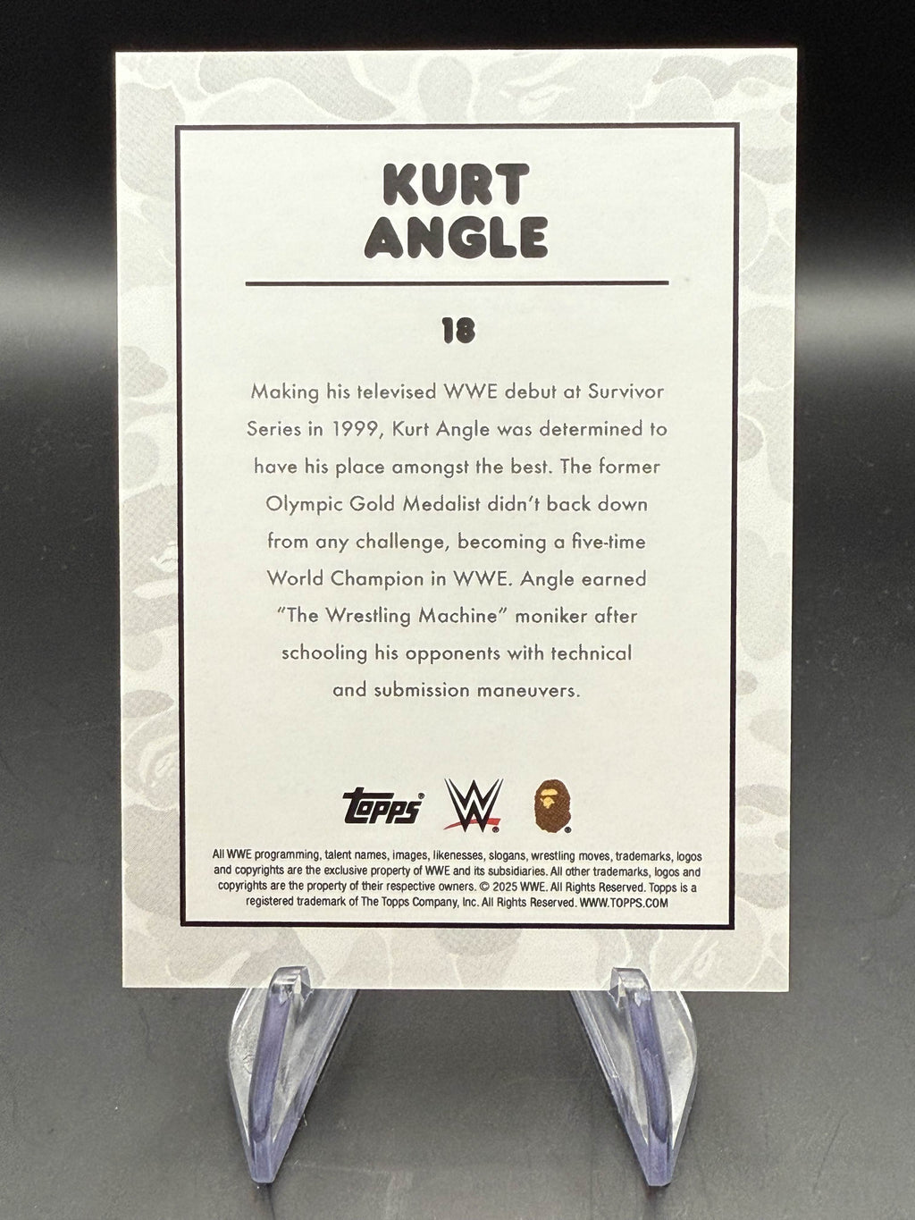 Kurt Angle 2025 Topps WWE x BAPE Green Camo