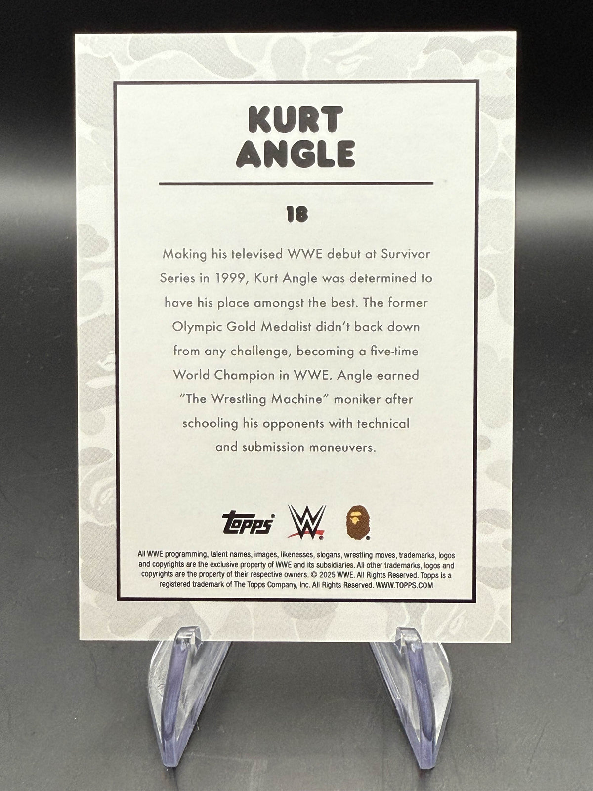 Kurt Angle 2025 Topps WWE x BAPE Green Camo