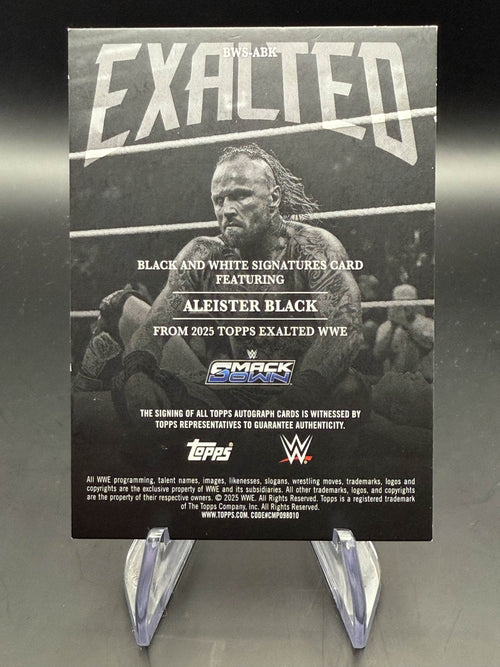 Aleister Black 2025 WWE Topps Exalted Black And White Signature Green Autograph /50