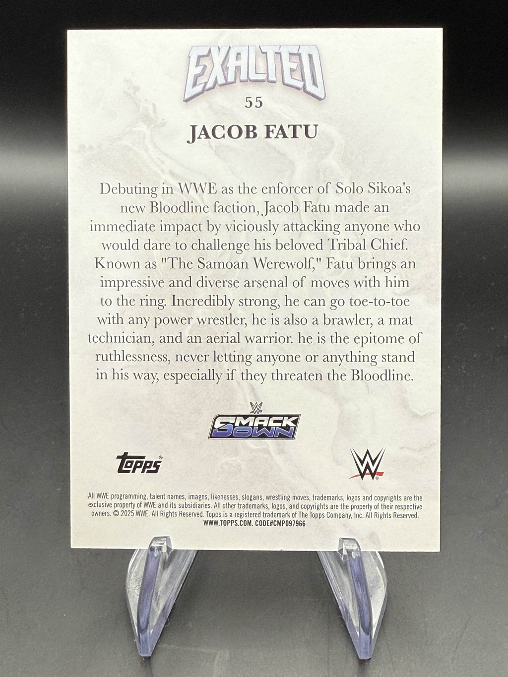Jacob Fatu 2025 WWE Topps Exalted Base Card