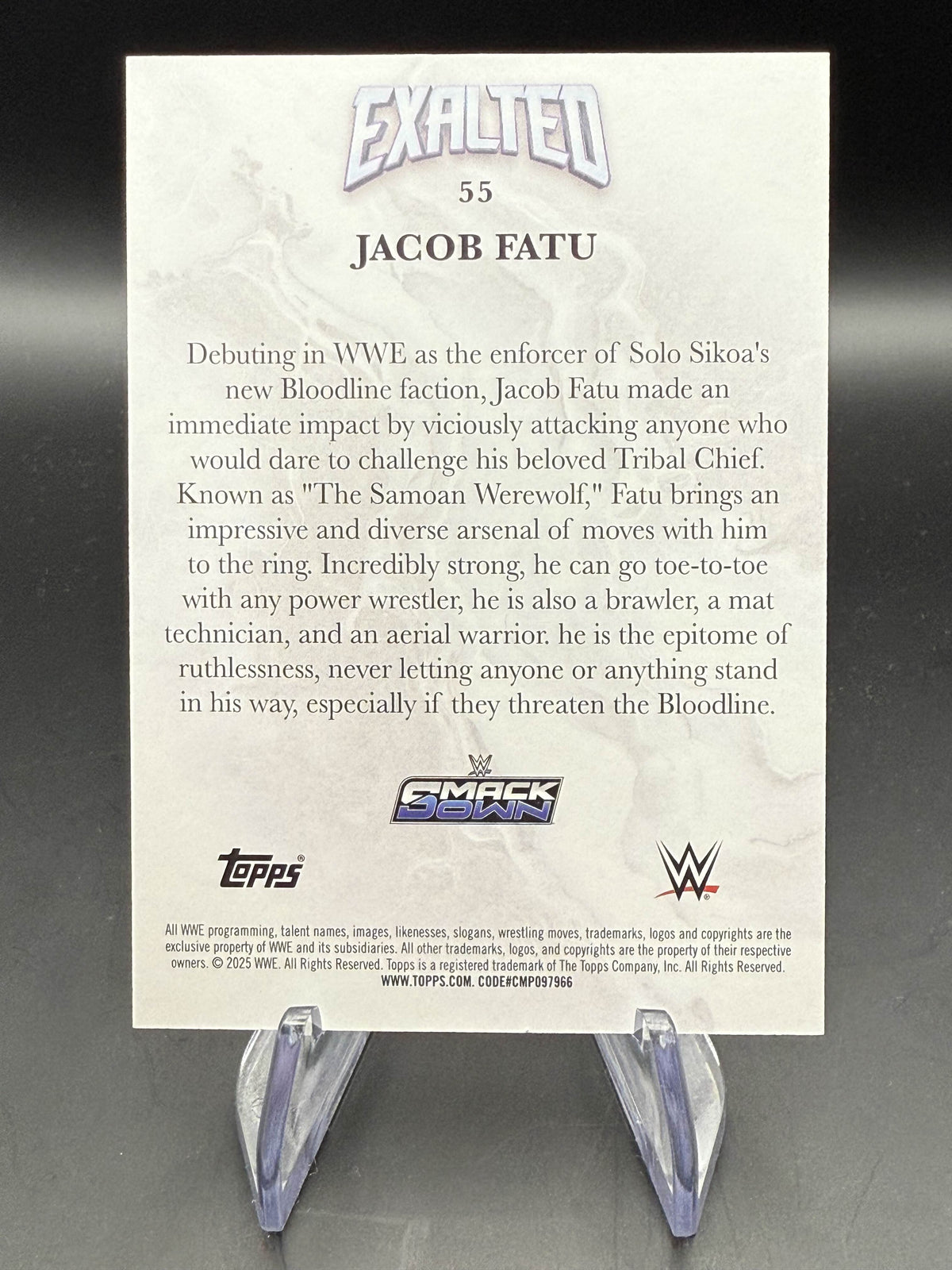 Jacob Fatu 2025 WWE Topps Exalted Base Card