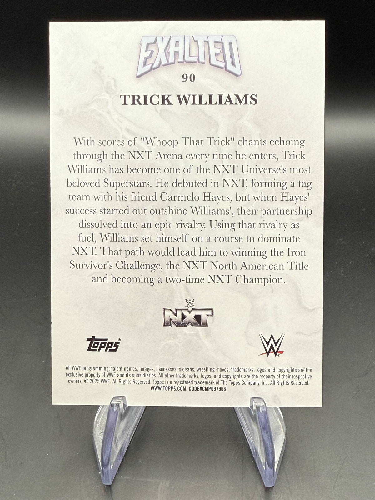 Trick Williams 2025 WWE Topps Exalted Aqua /99