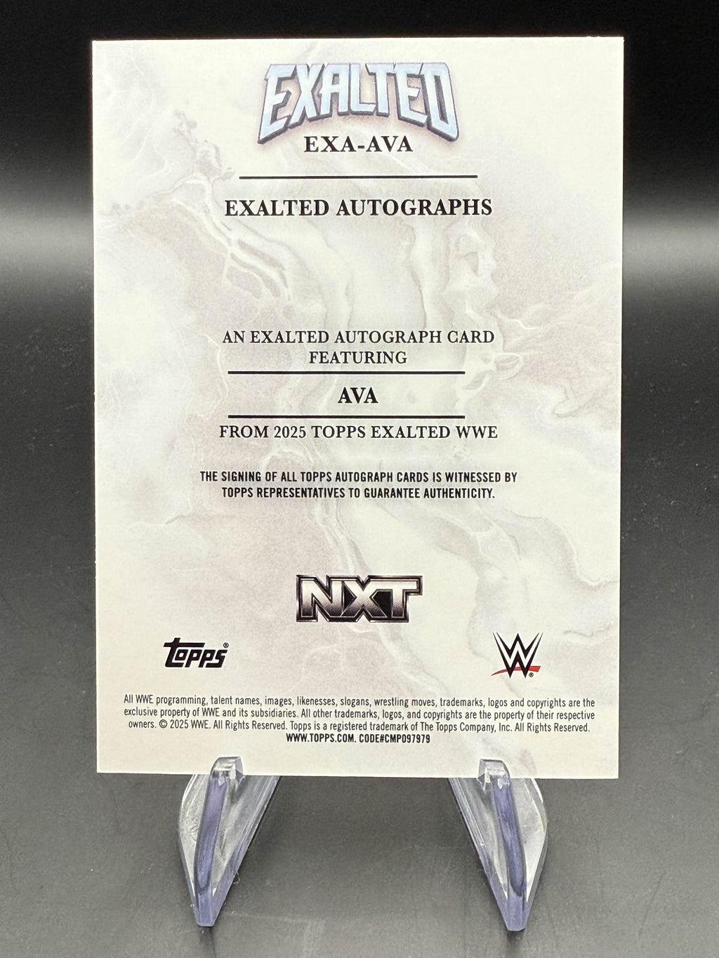 Ava 2025 WWE Topps Exalted Green Autograph /50