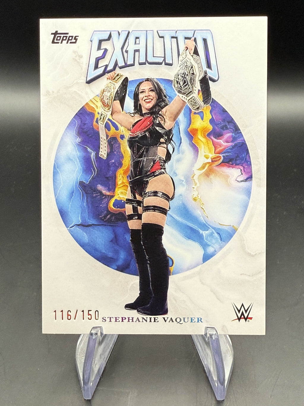 Stephanie Vaquer 2025 WWE Topps Exalted White Parallel /150