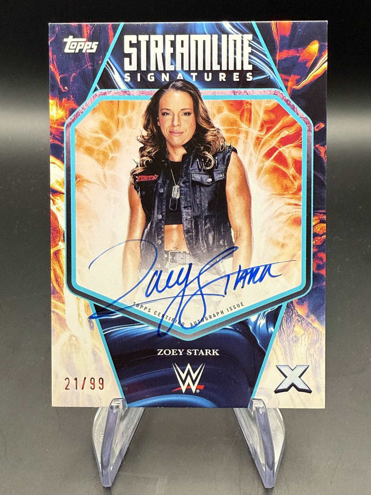 Zoey Stark 2025 WWE Topps Exalted Streamline Signatures Aqua Autograph /99
