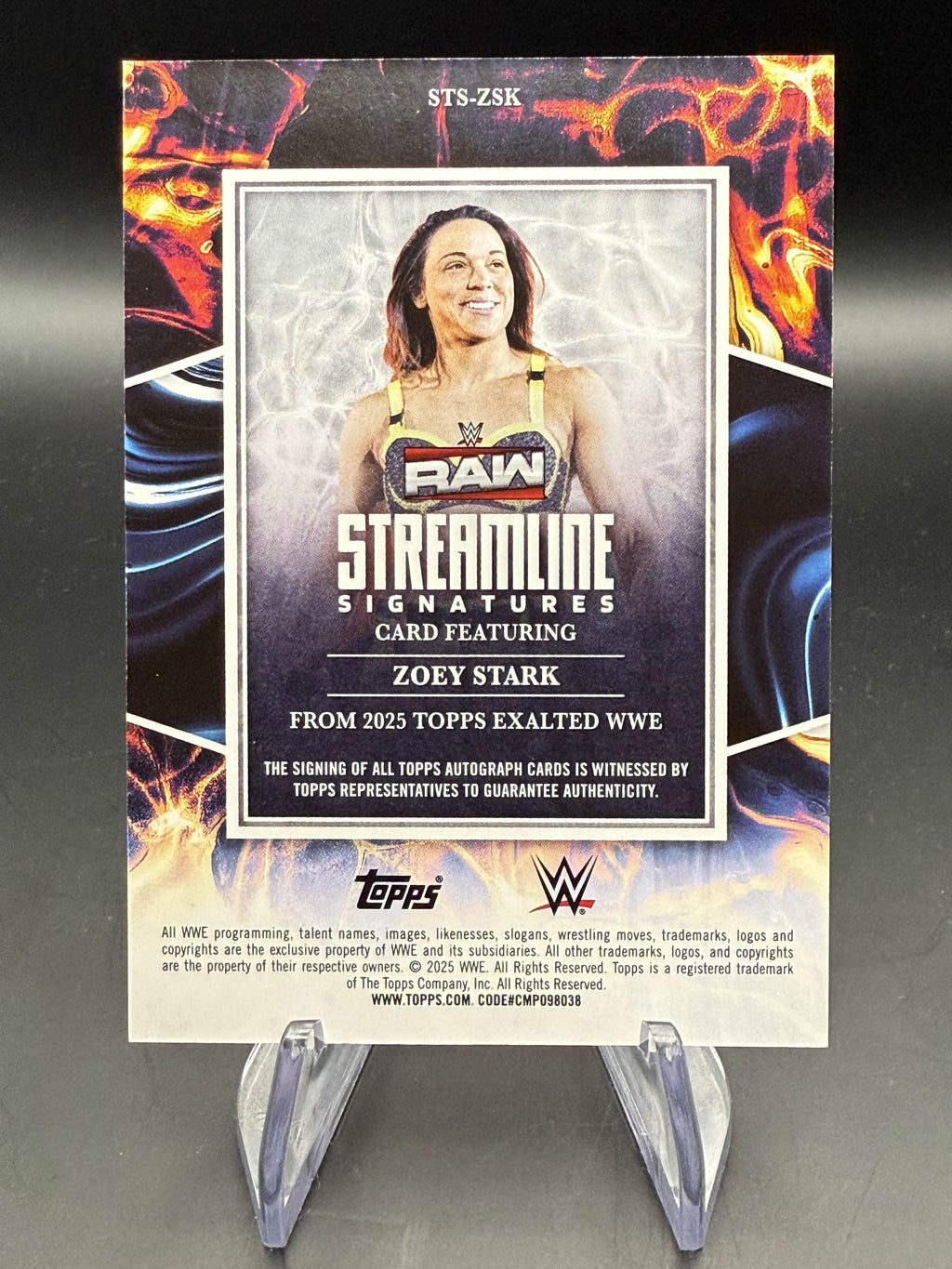 Zoey Stark 2025 WWE Topps Exalted Streamline Signatures Aqua Autograph /99