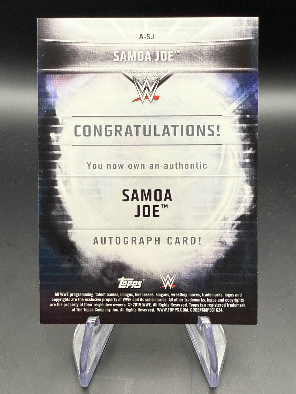 Samoa Joe 2019 WWE Topps Road to WrestleMania Autographs
