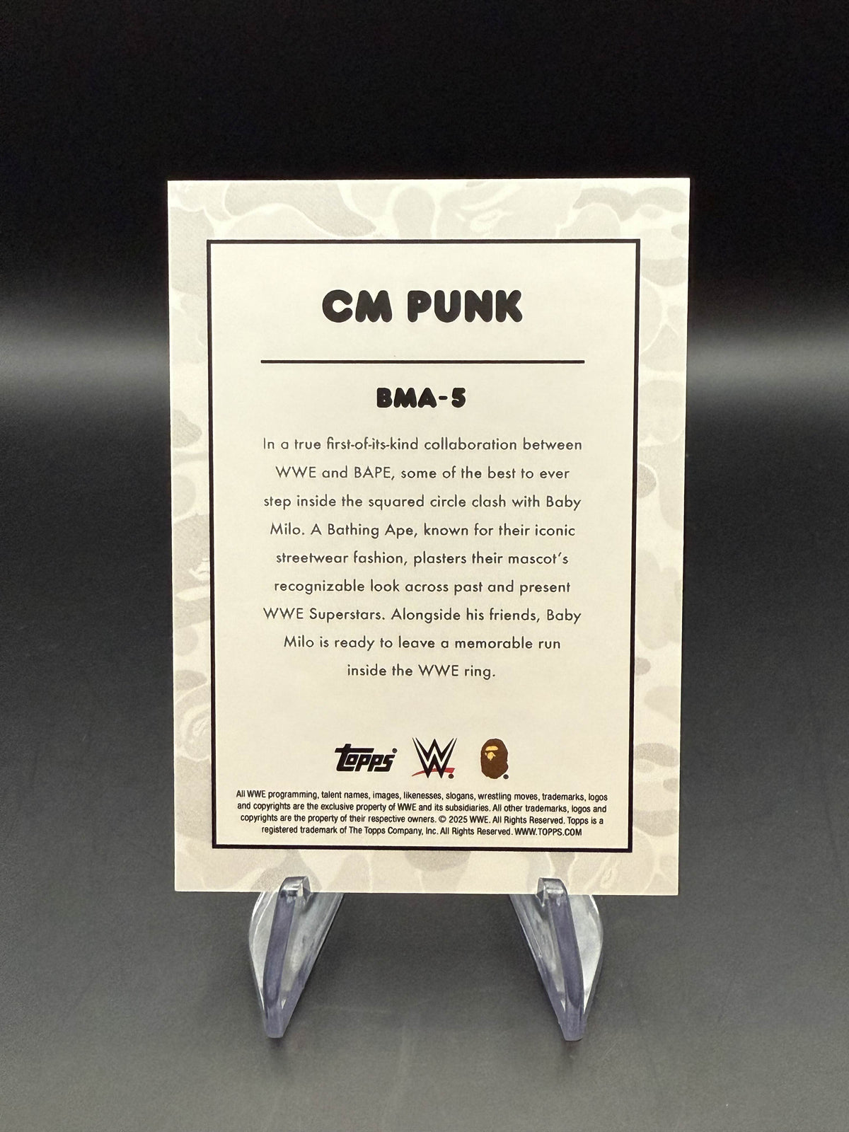 CM Punk 2025 Topps WWE x BAPE Baby Milo