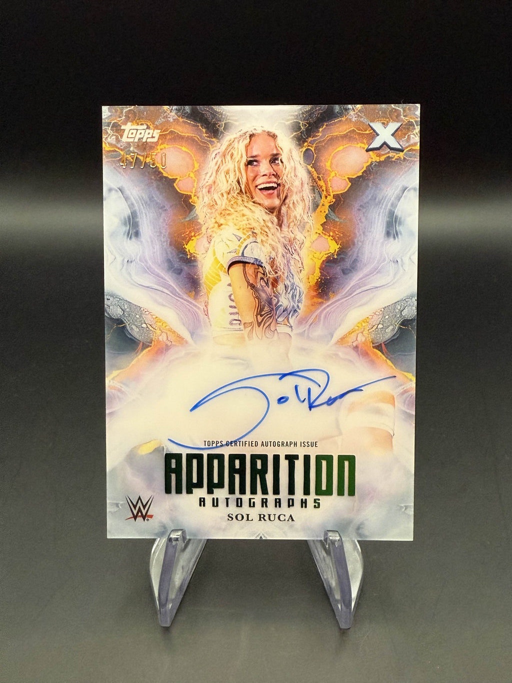 Sol Ruca 2025 WWE Topps Exalted Green Apparition Autograph /50