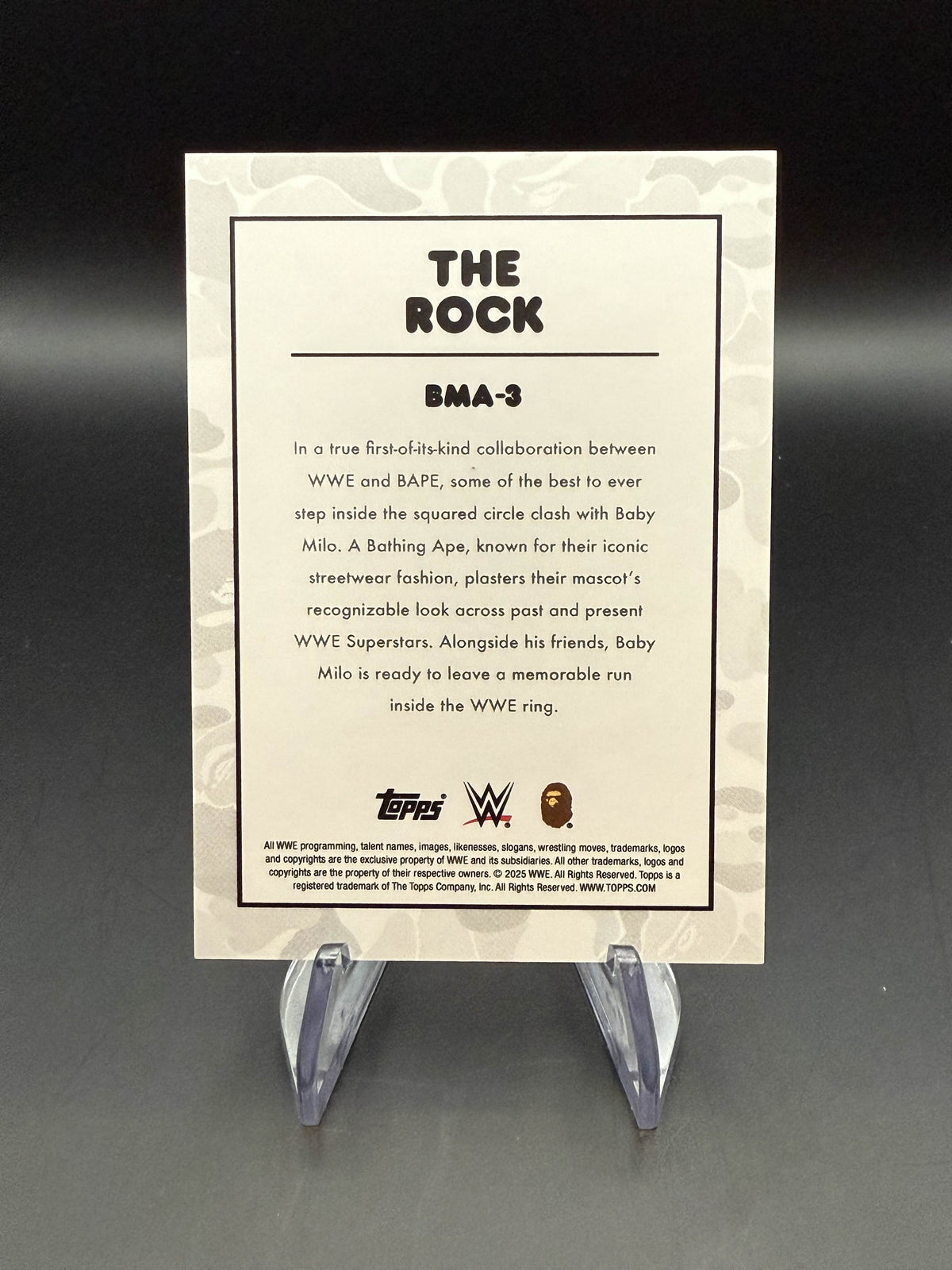The Rock 2025 Topps WWE x BAPE Baby Milo