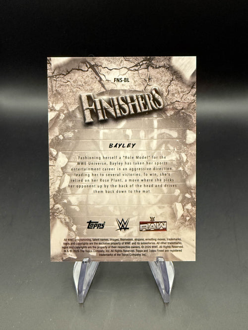 Bayley 2025 WWE Topps Finest Finishers Gold Refractor /50