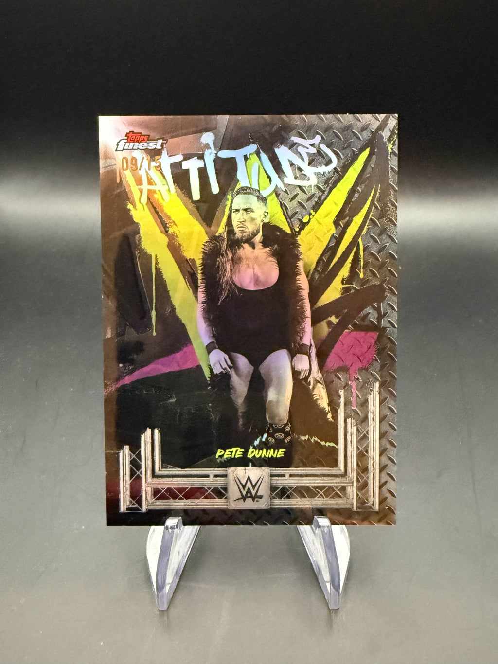 Pete Dunne 2025 WWE Topps Finest Black Refractor /15