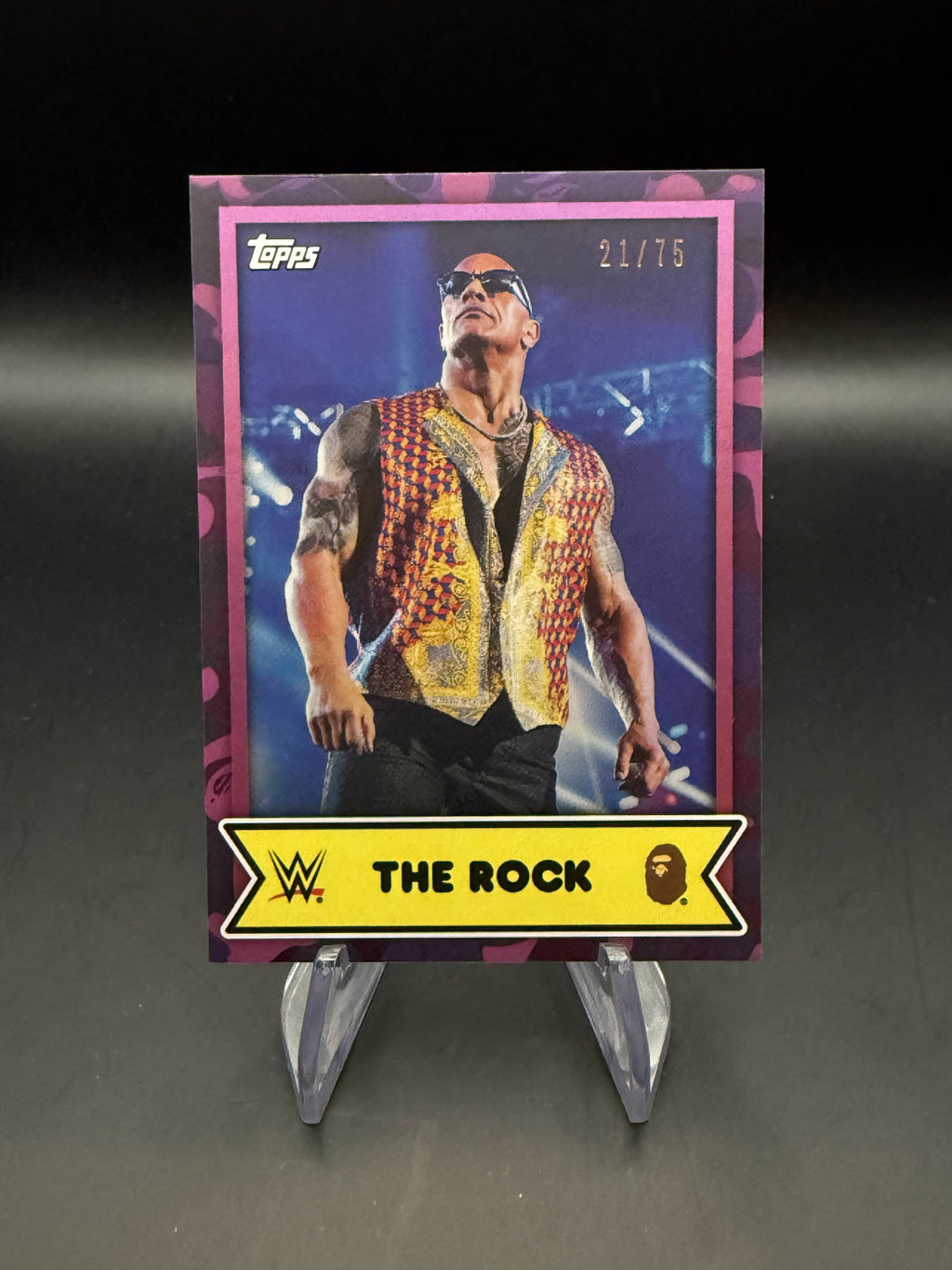 The Rock 2025 Topps WWE x BAPE Purple /75