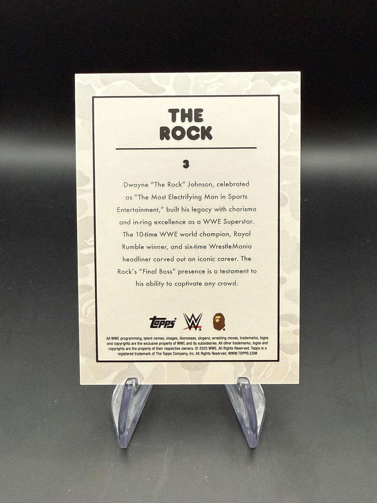 The Rock 2025 Topps WWE x BAPE Purple /75
