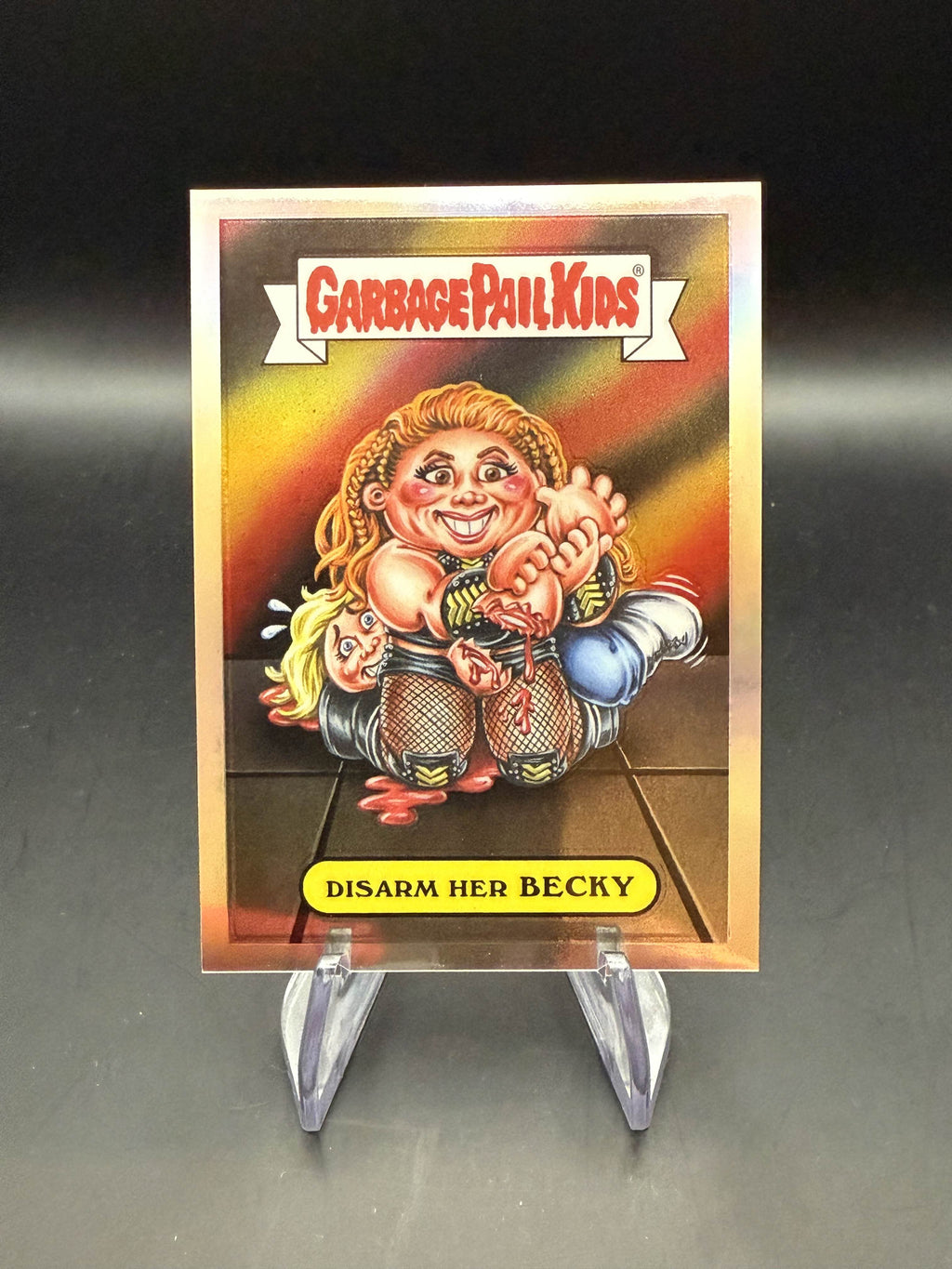 Becky Lynch 2026 WWE Topps Chrome Garbage Pail Kids Disarm Her Becky Case Hit