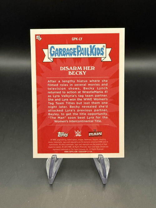 Becky Lynch 2026 WWE Topps Chrome Garbage Pail Kids Disarm Her Becky Case Hit