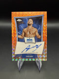 Austin Theory 2025 WWE Topps Chrome Orange Geometric Refractor Blue Brand Autograph /25