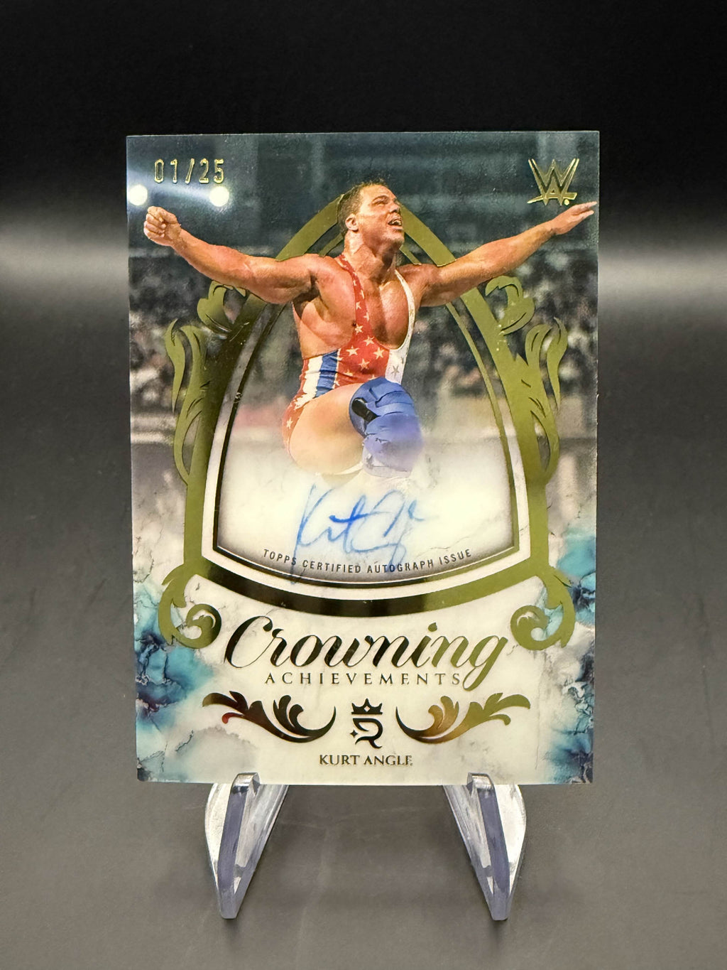 Kurt Angle 2025 WWE Topps Royalty Crowning Achievements Autograph 1/25