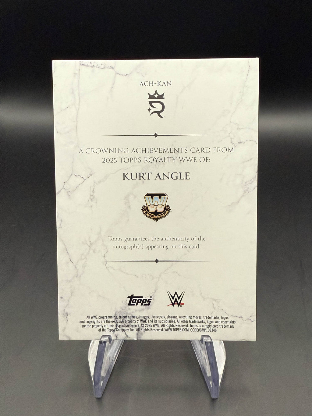 Kurt Angle 2025 WWE Topps Royalty Crowning Achievements Autograph 1/25