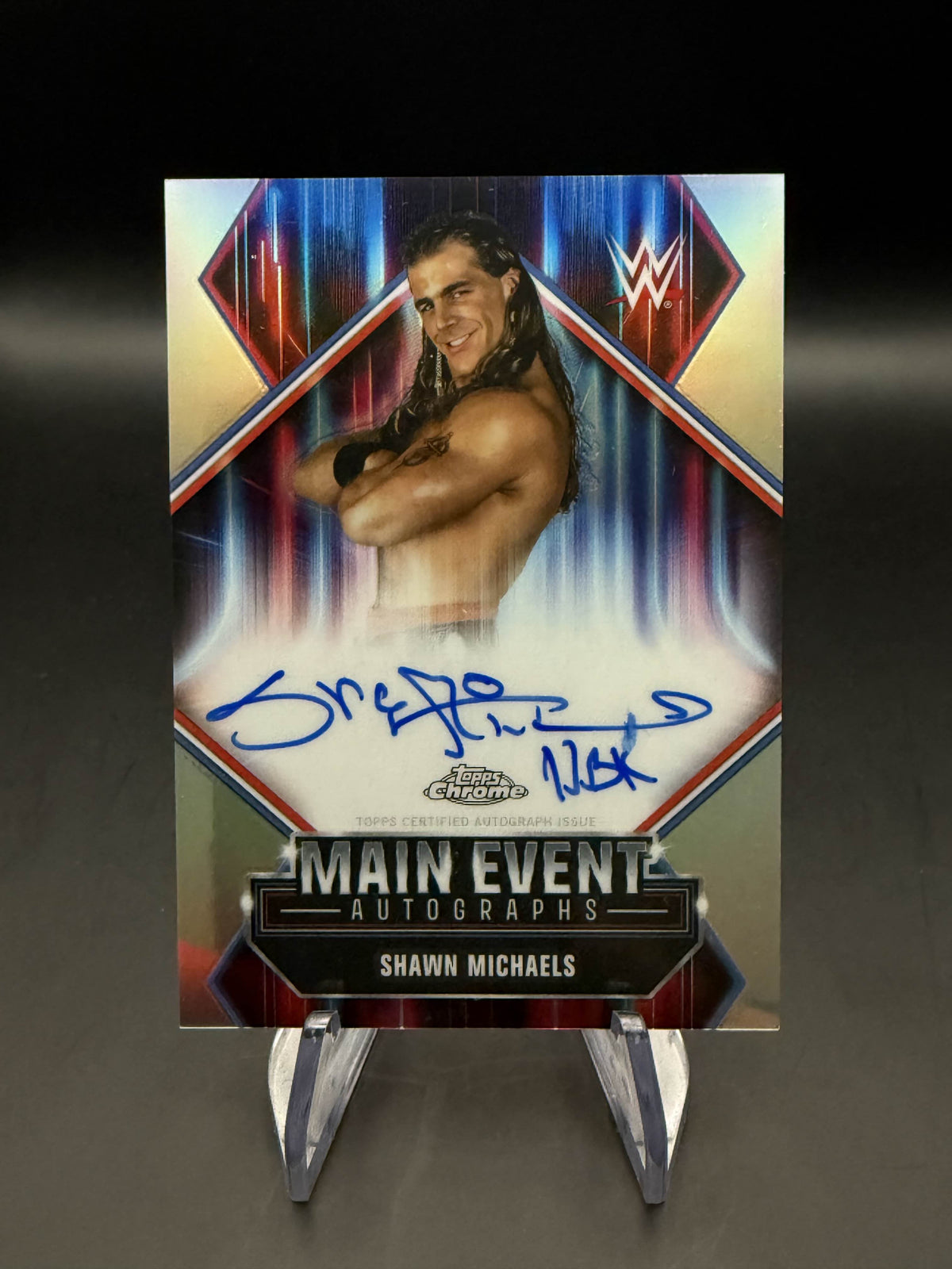 Shawn Michaels 2026 WWE Topps Chrome Refractor Main Event Autograph