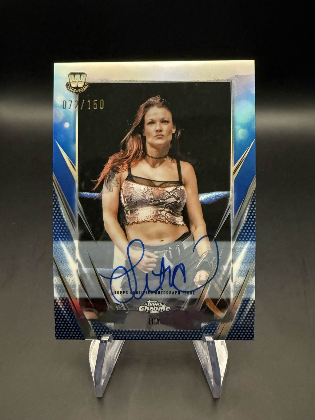 Lita 2026 WWE Topps Chrome Blue Refractor Autograph /150