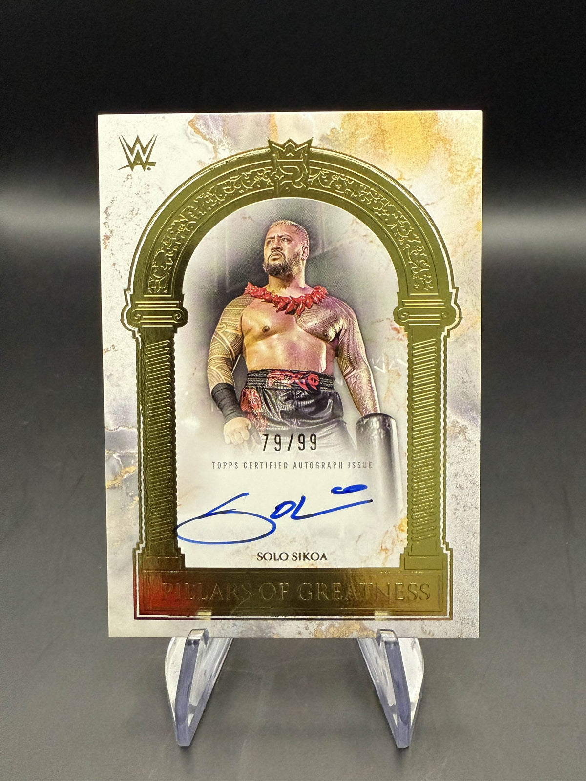 Solo Sikoa 2025 WWE Topps Royalty Pillars of Greatness Signatures Autograph /99